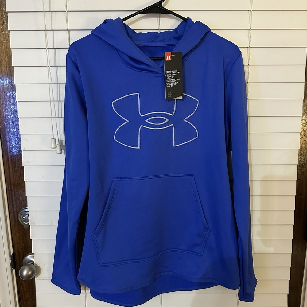 Under Armour Women's Loose Fit Logo Pullover Hoodie Sweatshirt (Blue) 1358227
